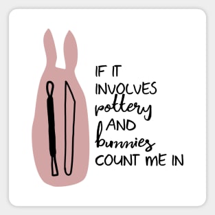 Bunnies and Pottery Magnet